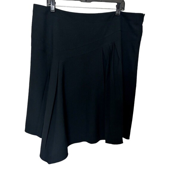 Lane Bryant Womens Career Black Skirt Asymmetrical Hem Stretch Side Zip Plus 18 - Picture 1 of 5